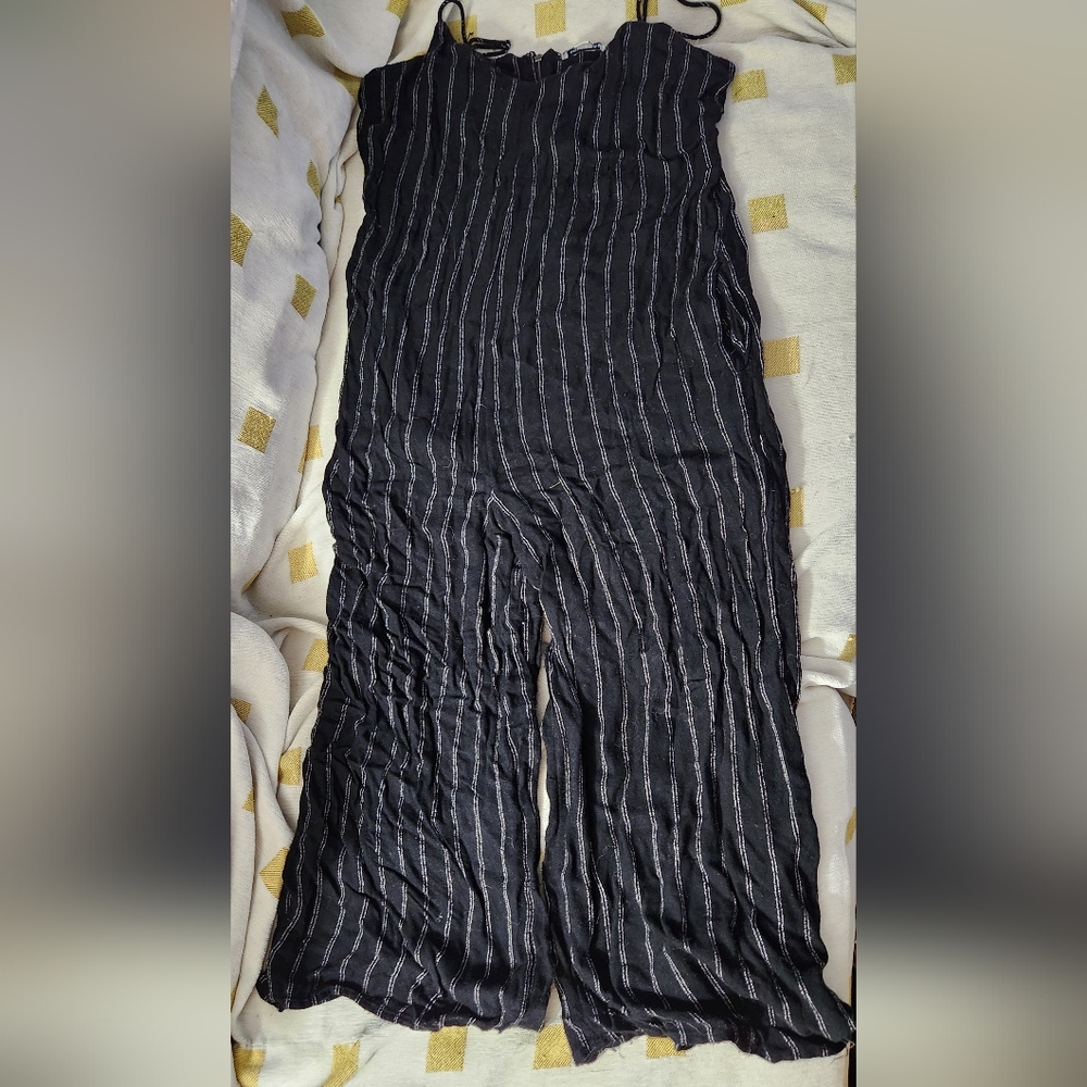 American Eagle Black Striped Jumpsuit‎